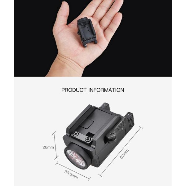 Glock Pistols Guns DC5V USB Hunting Compact LED Flashlight 800lm