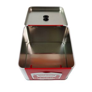 CMYK PMS Printed Tin Gift Box With Lid And Dispenser