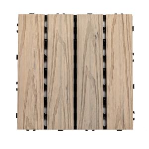 Residential Outdoor Decking Tile Embossed Waterproof Wood Deck Planks