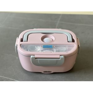 Leakproof Electric Lunch Box With 1.5L Stainless Steel Food Heater Grey Pink