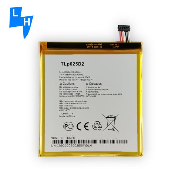 8050E 8050D 9001X 5098O Mobile Phone Battery TLP025D2 2580mAh 3.8V for Alcatel Pixi 4 6.0