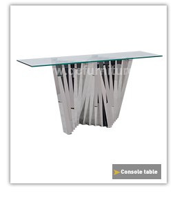 Modern 51kg SS Console Table 160cmx45cmx75cm Canada Style Glass top
