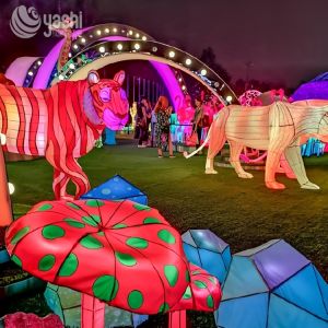 Handmade Silk Chinese Animal Lanterns Waterproof Rhino Shaped