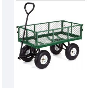 China Heavy Duty Iron Wagon Garden Cart for Yard Gardening Patio Dimension L x W x H 86*46*85 on sale