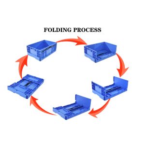 Foldable Plastic Crate stackable moving box Durable Folding Plastic Crate For