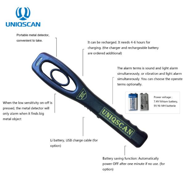 Elliptical Circle 40KHz 50mA Portable Metal Detector