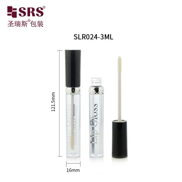 SLR024-3ML Unique Design Plastic Tube Clear Transparent Lip Gloss Tube Makeup Bottle Packaging Customization