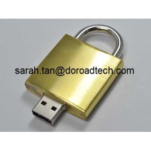 Quality Lock Shaped Metal USB Flash Drives, 100% Original and New Memory Chip for sale