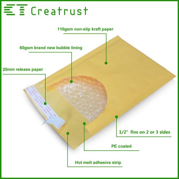 Wholesale Various Size Kraft Envelope Customized Printed Small Bubble Mailers