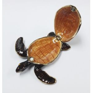 Metal turtle jewelry box bedside turtle enamel metal jewelry box