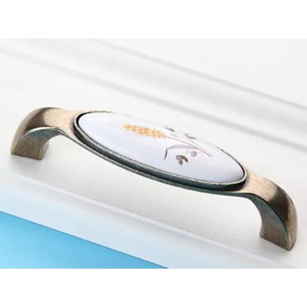 Buy Cabinet Porcelain Handles And Knobs Zinc Dresser Handles Pattern Ceramic Furniture Handles at wholesale prices