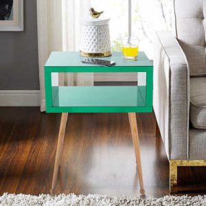 Green Mirror 15.75inch height Coffee Bedside Table Nightstand