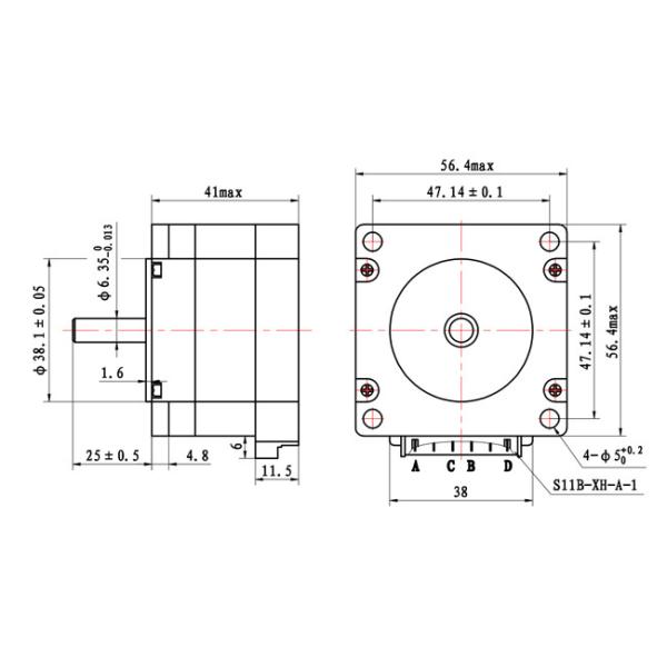 57*57*41mm Hybrid Stepper Motor Nema 23 Bipolar 1.8deg 650mN.M For 3D Printer