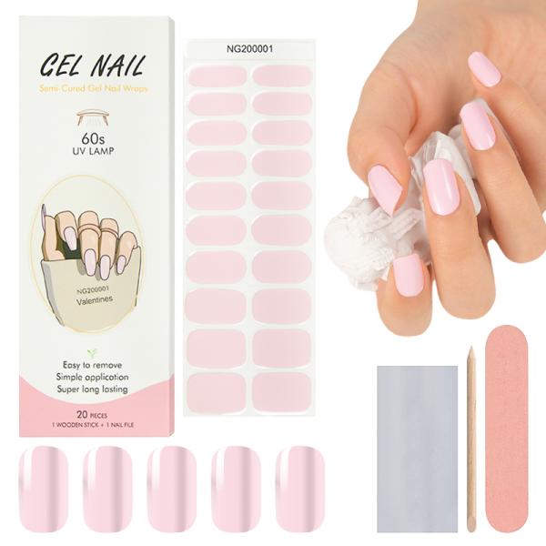 Hot Sell Non-Toxic Semi cured Gel nail strips Wholesale gel nail stickers