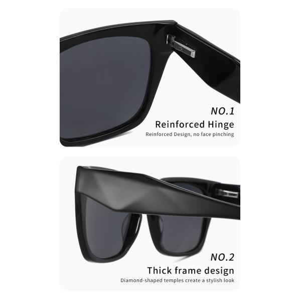Ladies Square Acetate Sunglasses Retro UV400 Customize Logo