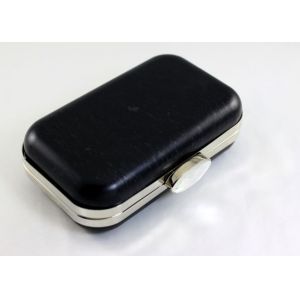 China 20.5cm Acrylic Closure Silver Oval Box Clutch Frames With Silk Print Logo on sale