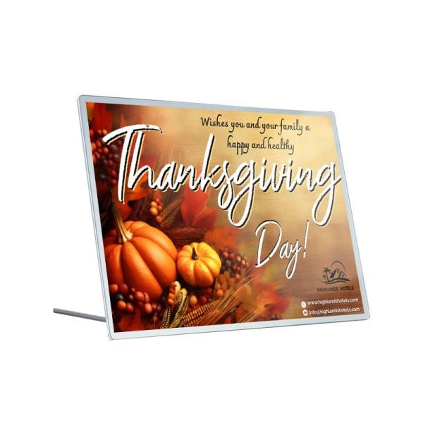 Aluminum Frame Rechargeable A4 Desktop Advertising Light Box Acrylic Flashing