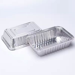 China Container Box Tray Aluminum Lid Rectangle Travel Aluminum Foil Container on sale
