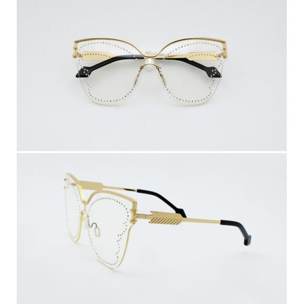 Oversized Party Star Eyewear rhinestone decoration One Piece Sunglasses Outdoor 100% UV protection Glasses for Women