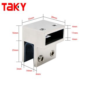 F Shape Wall Mount Bathroom Shower Screen Hardware Connector Clamp