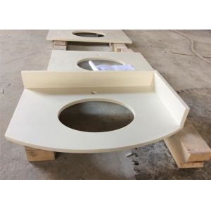 White Polished Special-shaped Artificial  Quartz StoneVanity Tops Acid Resistance