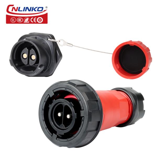 Cnlinko DL-28 IP68 Plastic 50A 500V AC Power Connector 2 Pin Circular Waterproof