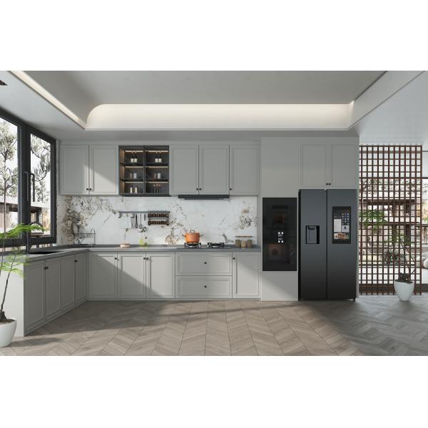 Buy Complete Sets Handles Finish Modular Wooden Kitchen Cabinet with Handles at wholesale prices