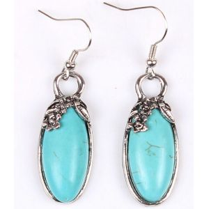 Quality Ethnic Tibetan jewelry, big hair turquoise earrings for sale