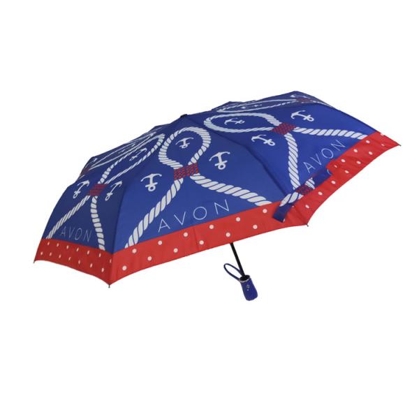 Buy Custom Pongee Auto Open Windproof 3 Folding Umbrella For Ladies at wholesale prices