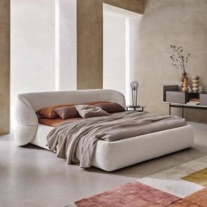Quality European Style Double Fabric Bed High Back Master Queen Bed 1.8m Modern for sale
