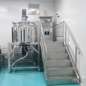 Cosmetic Industry Liquid Homogenizer Mixer With Three Layer Stainless Steel Pot