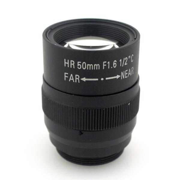 1.5MP 50mm lens Manual Iris Fixed focal length Lens 1/2" F1.6 C Mount HD Lens