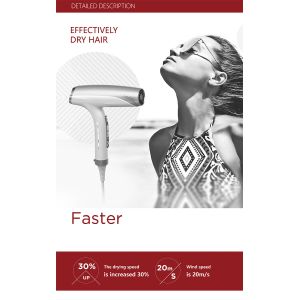 Household Travel 1800W Hair Blow Dryer Lightweight Professional Powerful