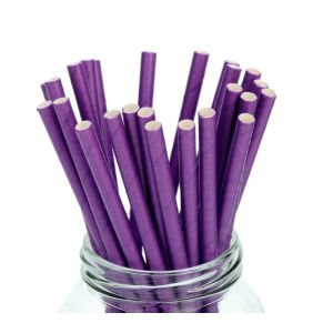Organic Natural Purple Paper Straws Waterproof Disposable CE Certification
