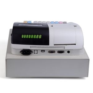 White Portable Cash Register with Built-in 58 mm Printer and Cash Software