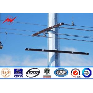 Round Shaped Galvanized Steel Pole 16 Sides With Galvanized Climbing Bolt