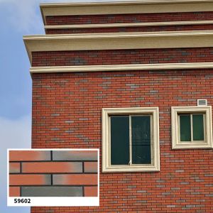 China Modern Design Mixed Gradient Colors Thin Clay Brick Veneer Facade Building Exterior Wall Clinker Tile on sale