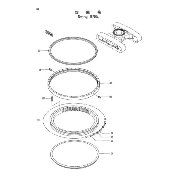 9102726 Excavator Swing Bearing Gear Used For Hitachi EX100-2 EX100-3 EX120-2 EX120-3