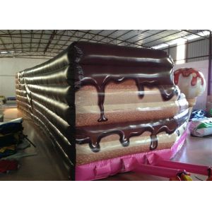Inflatable Cake Toddler Bounce House , Inflatable Jumping Castle Quadruple