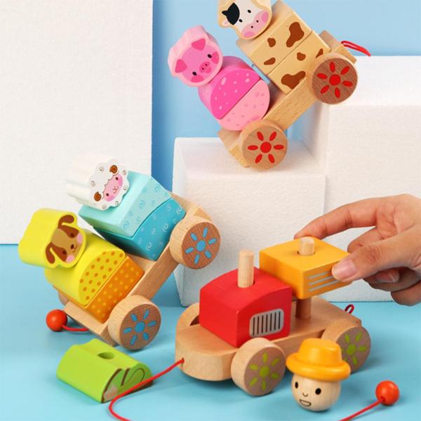 Wood Train Truck Shape DIY Educational Toy for Preschool Toddler Children