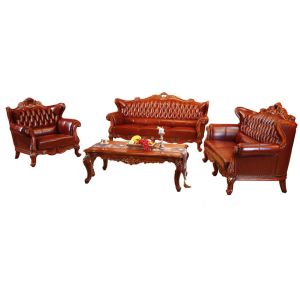 China Antique living room furniture chesterfield 321 leather sofa set on sale