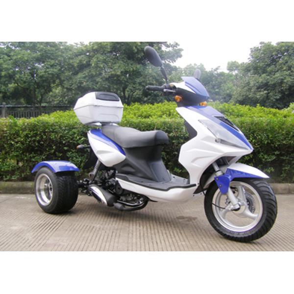 Buy 3 Wheel 50cc Scooter With Rear Box , 3 Wheeler Motorcycle With Big Head Light at wholesale prices