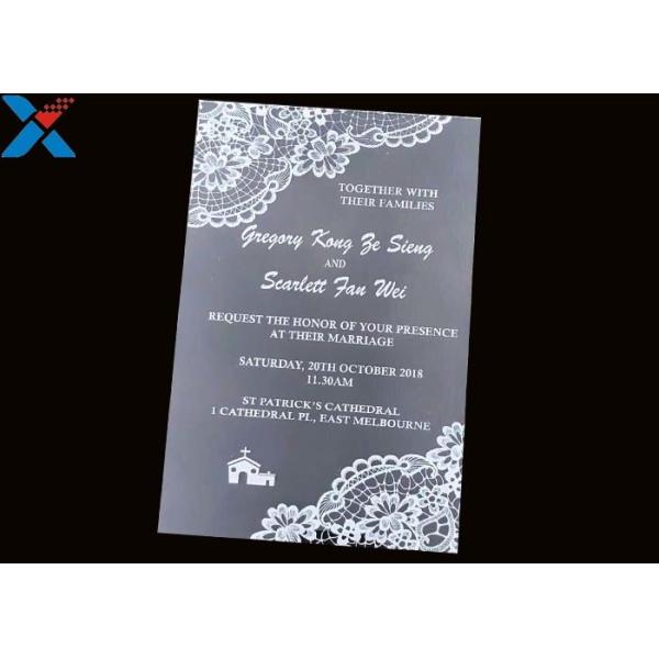 Laser Cut Acrylic Wedding Invitation Cards / Mirror Clear Invitation Card