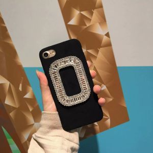 Quality TPU&amp;Fiber Korea Style Frame Diamond Cell Phone Case Cover For iPhone 7 6s Plus for sale
