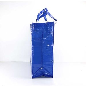Handled Polypropylene Woven Bags Blue 145Gsm Laminated For Supermarket