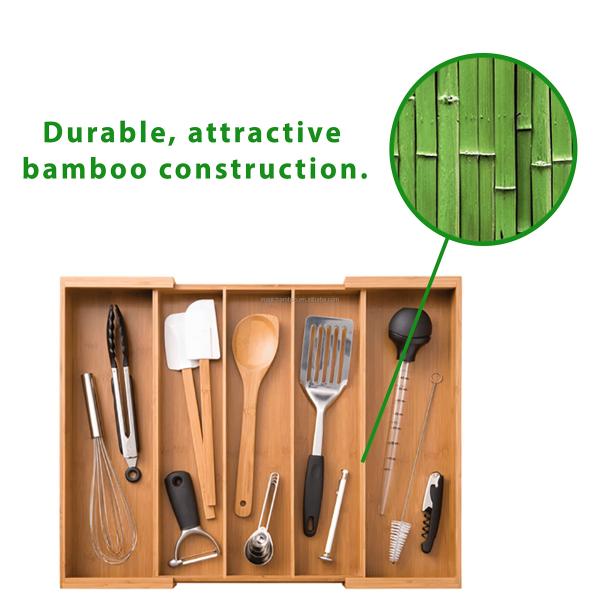 Convenient Bamboo Drawer Organizer for Household Sundries Storage 35.6 x 27.9 x 6.4 cm