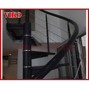 Spiral StaircaseVH31S Tread Beech Aluminum Spiral Stainless Steel Stair Curved