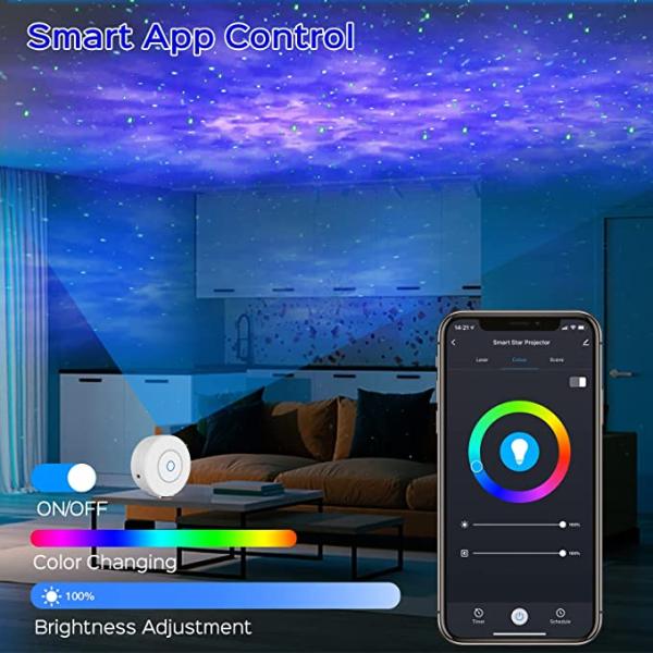Colorful Laser Star Sky Projector , Waving LED Star Night Light Wireless