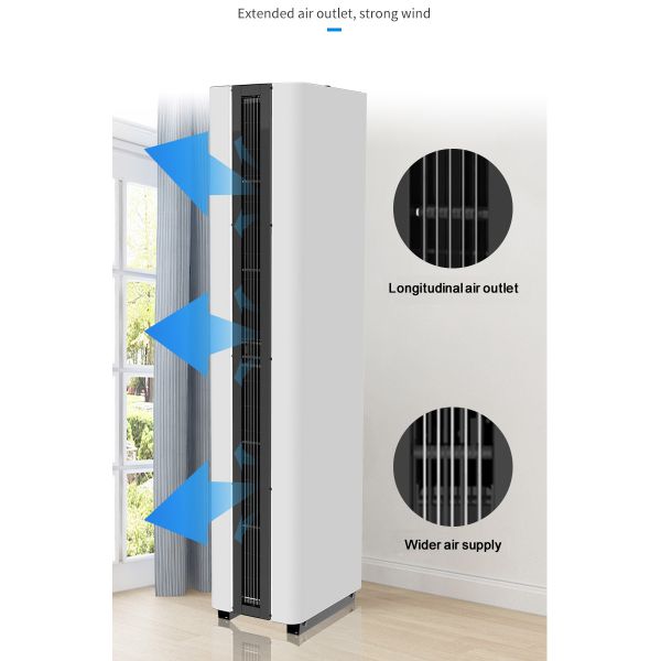 Floor Standing Heated Air Curtain For Glass Door Vertically Installation Thermal Air Screen