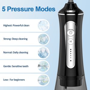 Water Flosser Cordless for Teeth Cleaning 5 Modes Rechargeable Portable IPX7
